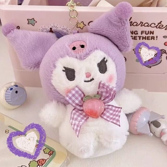 NEW KUROMI Sanrio Plush Keychain Toy Cartoon Student Backpack Pendant Doll Gift