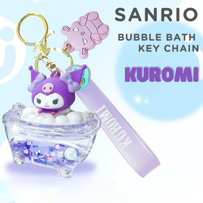 Sanrio Original Kuromi kawaii relaxing cute bubble bath Key chain resin art