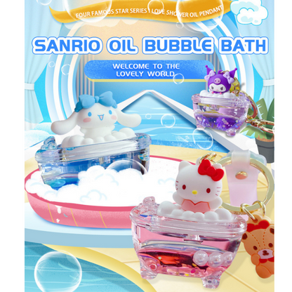 Sanrio Original Hello kitty kawaii relaxing cute bubble bath Key chain resin art