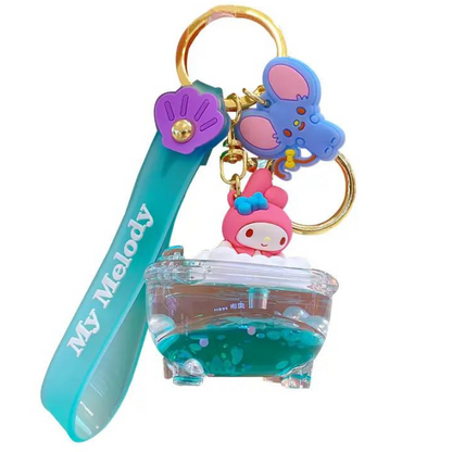 Sanrio Original My Melody kawaii relaxing cute bubble bath Key chain resin art