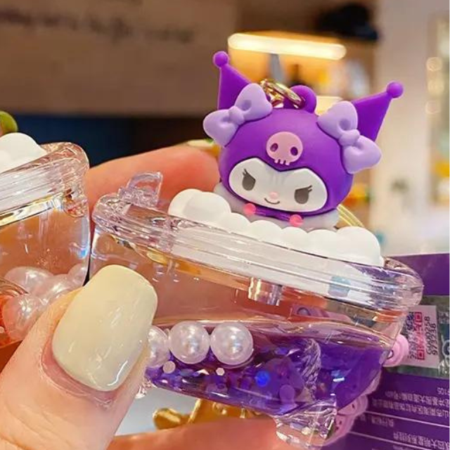 Sanrio Original Kuromi kawaii relaxing cute bubble bath Key chain resin art