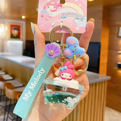 Sanrio Original My Melody kawaii relaxing cute bubble bath Key chain resin art